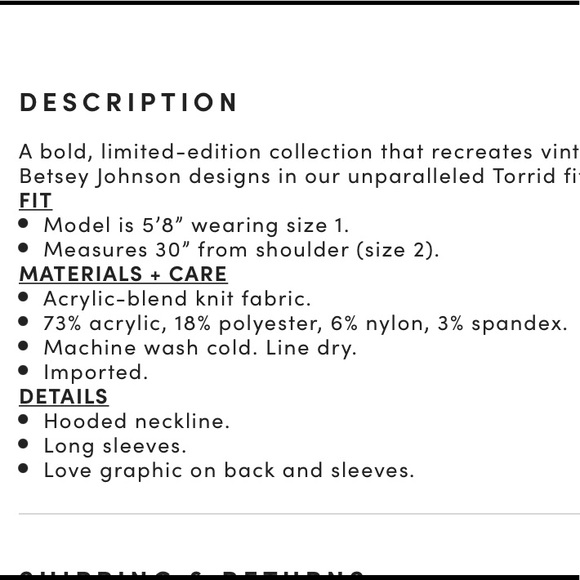 🌹NWT TORRID BETSEY JOHNSON 1X or 2X FRONT ZIP HOODIE SWEATER JACKET - Picture 10 of 14